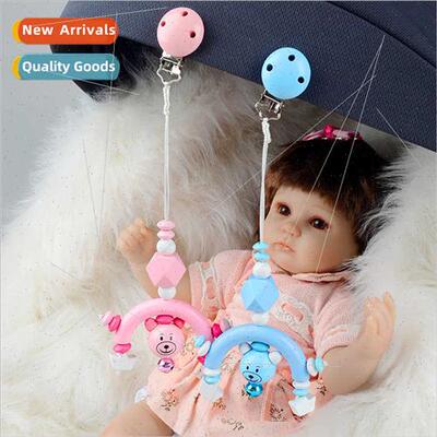 Cartoon Bear Wooden Stroller Pendant Musical Toys