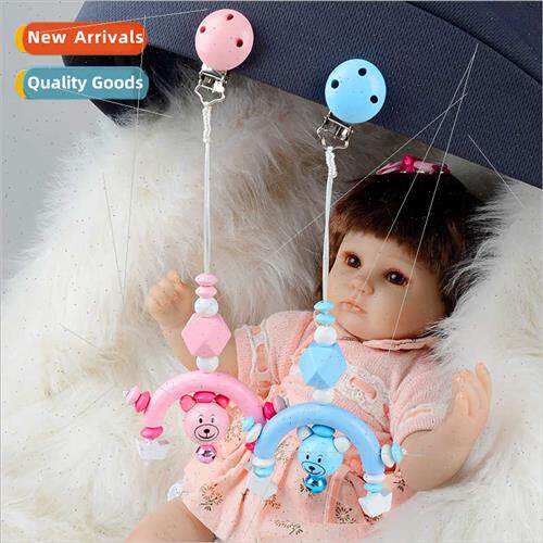 Cartoon Bear Wooden Stroller Pendant Musical Toys