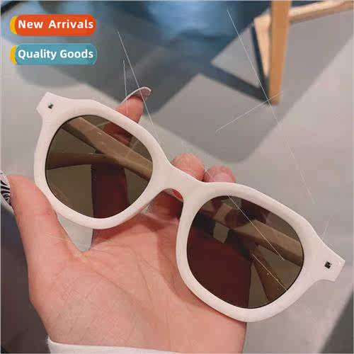 Ins wind retro nd set shooting transparent yellow sunglasses