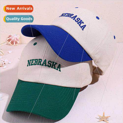 Spring Summer new baseball cap female collision color letter
