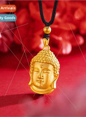 New 24K frosted Buddha head necklace men women imation 3D ha