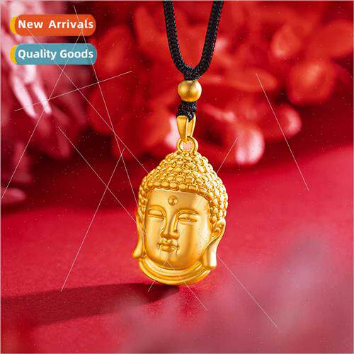 New 24K frosted Buddha head necklace men women imation 3D ha