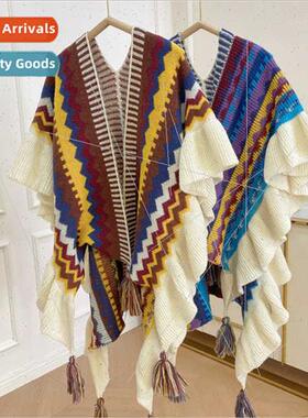 New cardigan mohair tassel scarf fall winter jacket female l