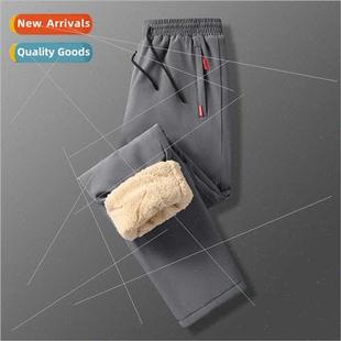 Autumn winter pants men winter thermal pants men padded thic