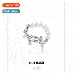 Oracle Zirconia Color Ring Rabb Women Pearl Sweet Cool che