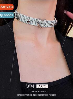 Diamonds Love Letters Metal Leather Necklace che Collar Chai