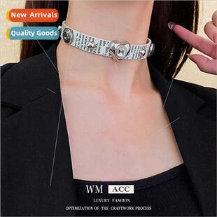 Metal Chai Diamonds Letters che Collar Necklace Love Leather