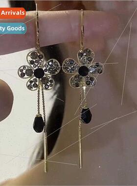 925 silver pin 2022 new tide Korea flowers tassel C ring cry