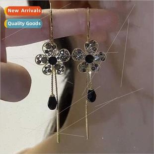 cry 2022 Korea flowers tide pin new ring 925 tassel silver