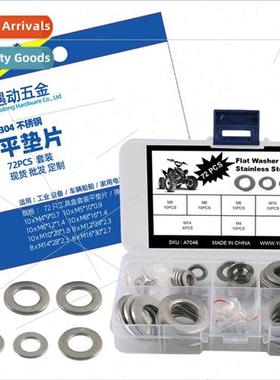 72pcs boxed flat gaskets M4-16M round Stainless gaskets 8 si