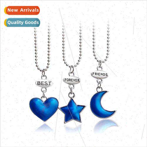 Europe new necklace best friends best friends star moon love