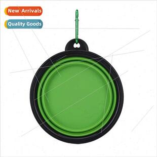 Pet Portable Outing Travelling Dog Bowl Folding Black Frame
