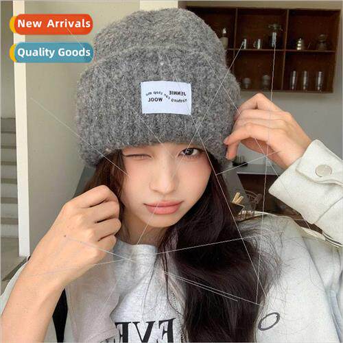 Korean lazy wind knted wool cap female fall winter warm cold