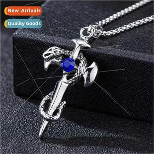 Snake Sword Alloy Retro Creative Coil Necklace Star Cross