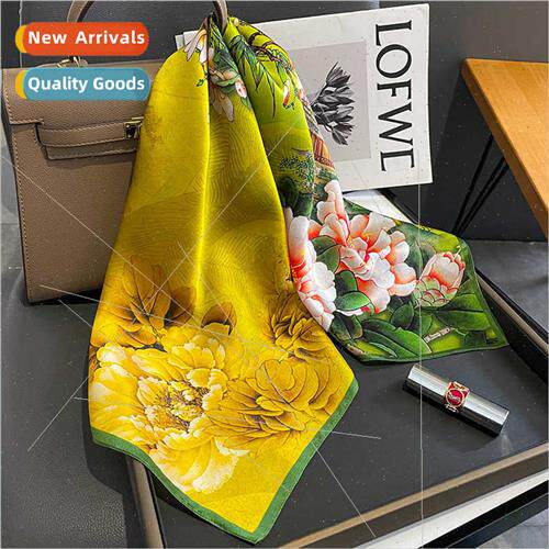 New fashion mulberry silk 70 square scarf female printing si