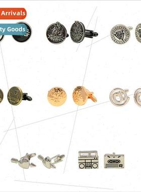 Europe new retro geometric love shape French cufflinks busin