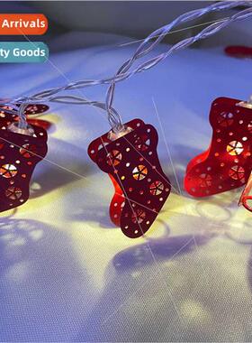 New led Christmas holiday decoration string lights red socks