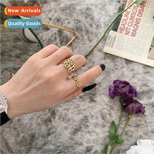 Pig Nose Brass Ring Opening Adjustable Ring Ins che