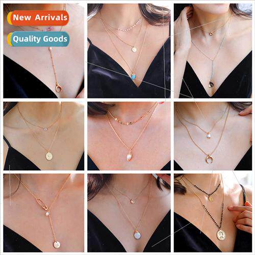 Fashion Sexy Multi Layers Necklace Women Natural Stone Pearl