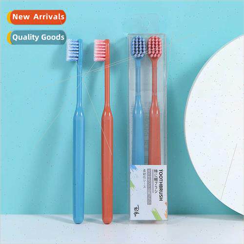 Vintage Red Blue Spiral Bristle Couple Toothbrush Adult Clea