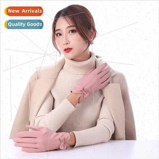 leather warm winter glov padded women screen Autumn touch