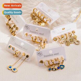 Europe fashion new tanium steel earrings set exquise niche s