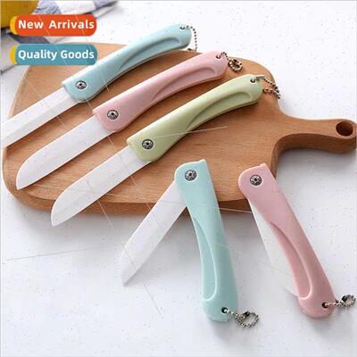 Creative foldable ceramic household fru knife portable mini