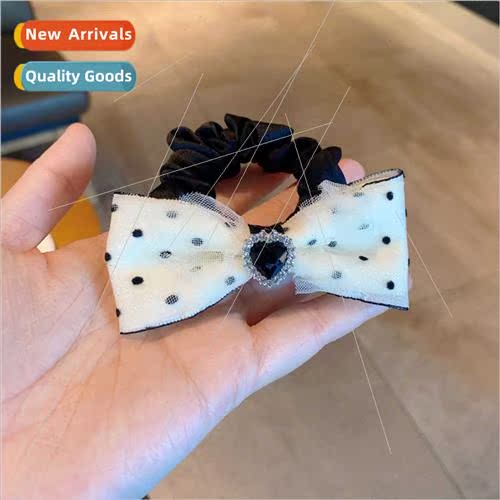 Korea new sweet bow hair band fashion polka dot hair rope rh