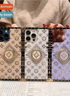 适用iPhone 14 diamond quadrangle flower 13promax phone case