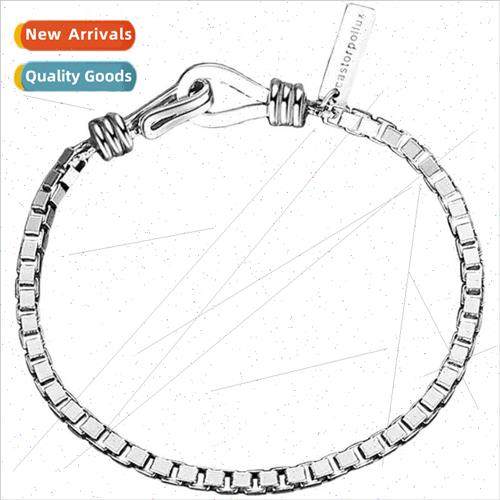 Europe Cuban Bracelet Men  Vintage Old Square gn Box Bracele