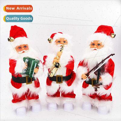 Red Electric Music Swinging Santa Claus 5*13cmLED ghts Flash