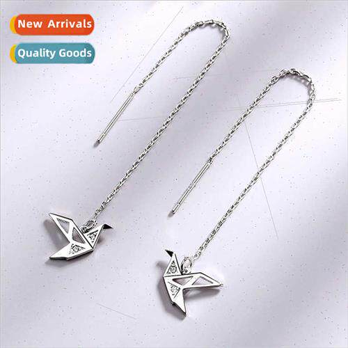 INS creative diamond-set cold wind earrings long ear chain f