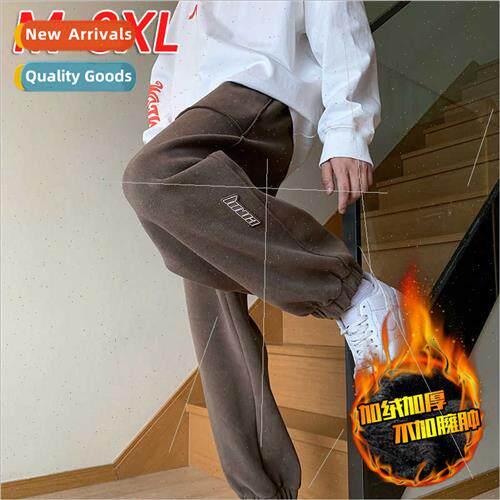 Padded thickened windprosweatpants tide men fall winter spor
