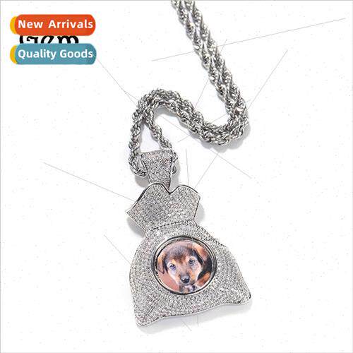 Europe new zirconia DIY private photo hip hop pendant set mo