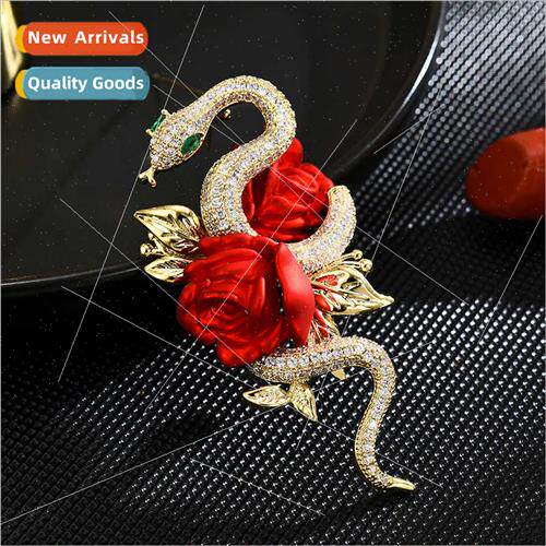 Rose Snake niche high-end brooch luxury Europe corsage pin e