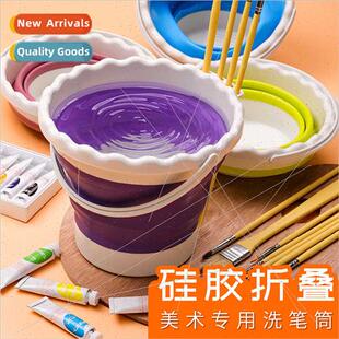Multifunctional silicone bucket art pen bucket painting supp
