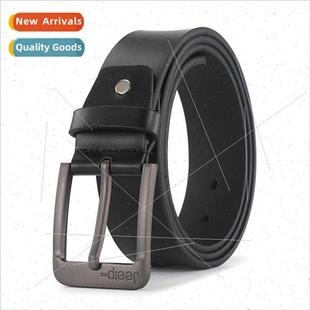 Belt Leather Pin Layer Cow Mens JEErPink Casual Buckle Men