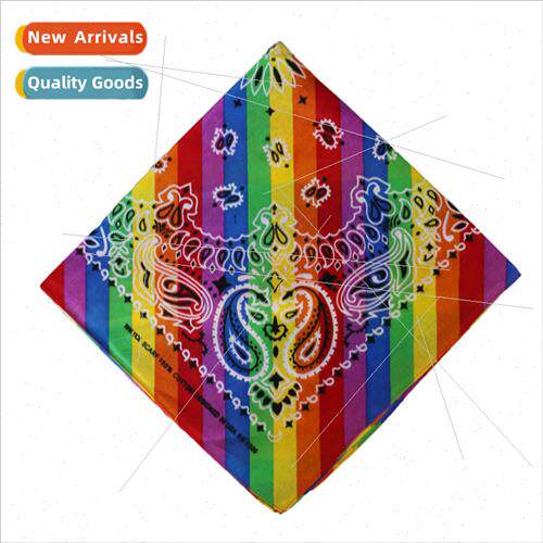New fashion seven-colour rainbow striped cashew flower squar