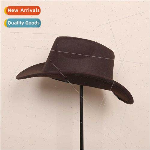 New Western cowboy hat black tweed jazz bowler hat men women