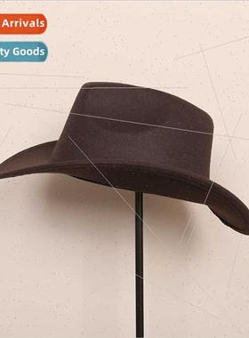 New Western cowboy hat black tweed jazz bowler hat men women