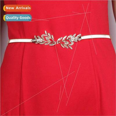 new Women Leaf Graceful Hundred Spring Waist Chain Gold lver