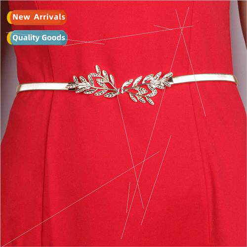 new Women Leaf Graceful Hundred Spring Waist Chain Gold lver