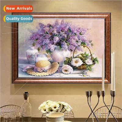 Lavender cross stch thread embroidery 2022 new bedroom small