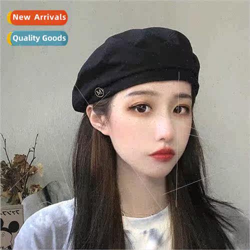 Beret female spring summer versatile black ins octagonal hat