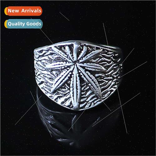 Europe Alloy HJewelry Boys Maple Leaf Ring Vintage Old Set H