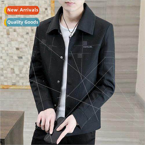 Men spring jacket spring fall senior sense lapel jacket 2023