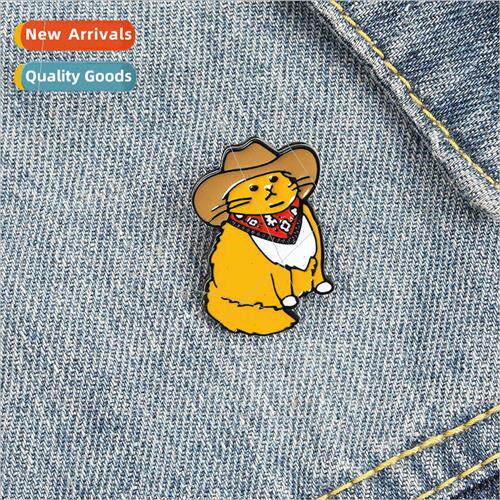 Cartoon Cute Kten Brooch Enamel Cat Pin Backpack Collar Cowb