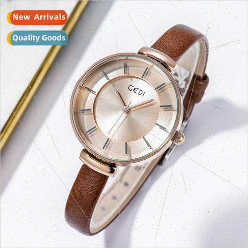 simple large plate ladies watch high value double layer thin