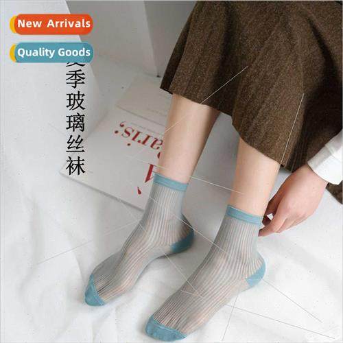 Socks women spring summer mid-calf socks candy color vertica