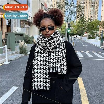 Thousbirds check scarf women fall winter warm thickening in
